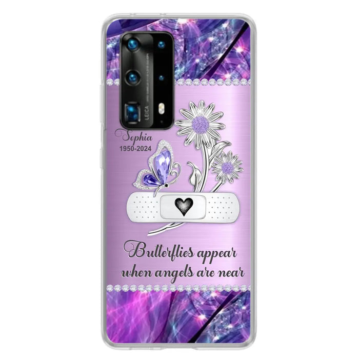 Custom Personalized Memorial Phone Case - Memorial Gift For Family Member - Butterflies Appear When Angels Are Near - Case For Xiaomi/ Oppo/ Huawei