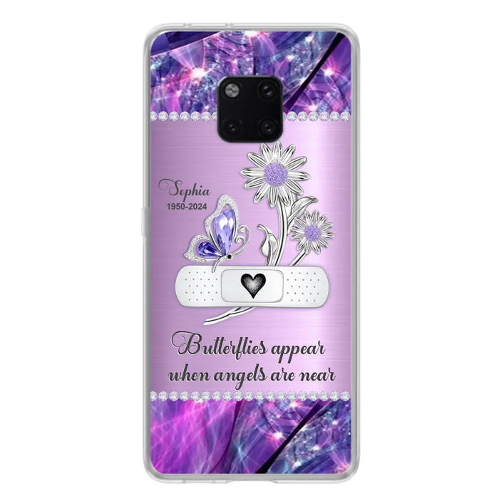 Custom Personalized Memorial Phone Case - Memorial Gift For Family Member - Butterflies Appear When Angels Are Near - Case For Xiaomi/ Oppo/ Huawei