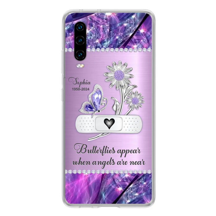 Custom Personalized Memorial Phone Case - Memorial Gift For Family Member - Butterflies Appear When Angels Are Near - Case For Xiaomi/ Oppo/ Huawei