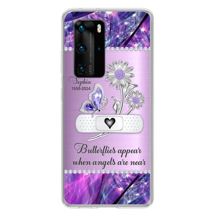 Custom Personalized Memorial Phone Case - Memorial Gift For Family Member - Butterflies Appear When Angels Are Near - Case For Xiaomi/ Oppo/ Huawei