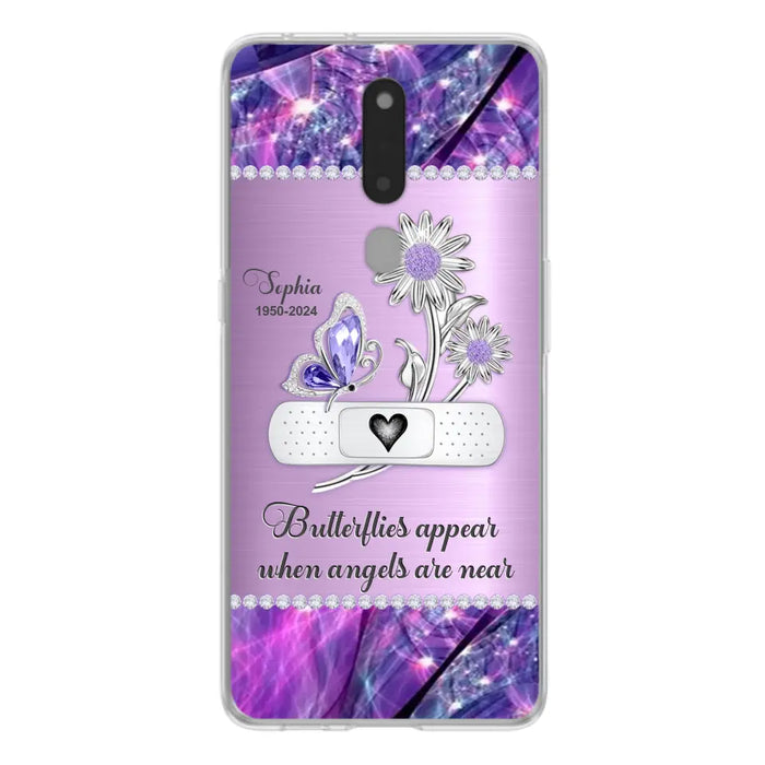 Custom Personalized Memorial Phone Case - Memorial Gift For Family Member - Butterflies Appear When Angels Are Near - Case For Xiaomi/ Oppo/ Huawei