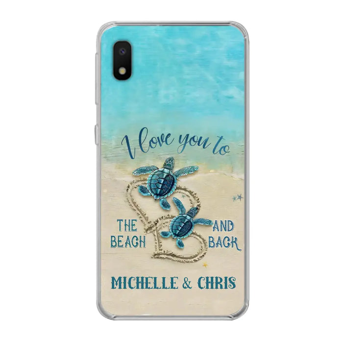 Custom Personalized Couple Turtle Phone Case -  Gift Idea For Couple/ Family - I Love You To The Beach And Back