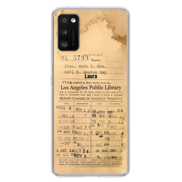 Custom Personalized Library Card Vintage Phone Case - Gift Idea For Reading Lover - Case For iPhone/ Samsung