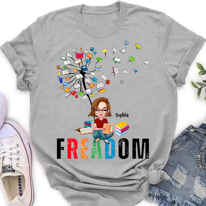 Custom Personalized Freadom Book Lover T-Shirt/ Hoodie - Gift Idea For Reading Lover