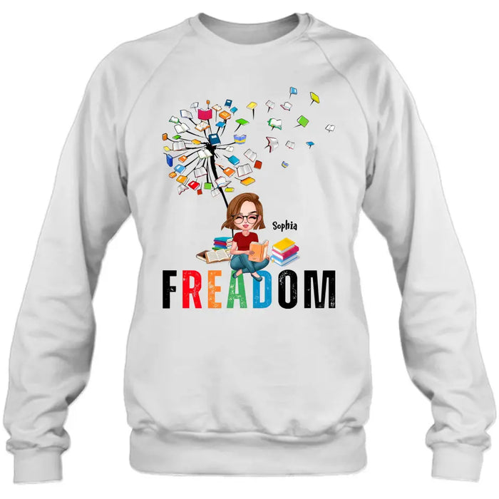 Custom Personalized Freadom Book Lover T-Shirt/ Hoodie - Gift Idea For Reading Lover