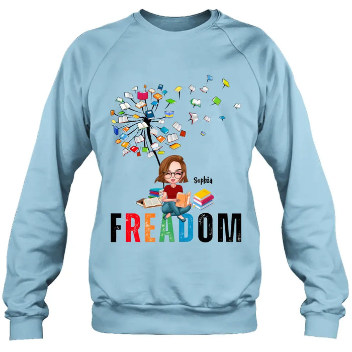 Custom Personalized Freadom Book Lover T-Shirt/ Hoodie - Gift Idea For Reading Lover