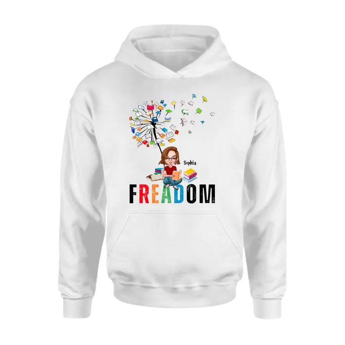 Custom Personalized Freadom Book Lover T-Shirt/ Hoodie - Gift Idea For Reading Lover