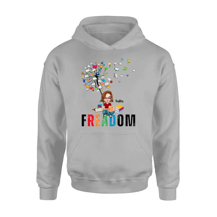 Custom Personalized Freadom Book Lover T-Shirt/ Hoodie - Gift Idea For Reading Lover