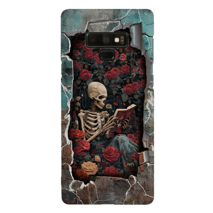 Custom Personalized Bookish Skeleton Phone Case - Reading Book Lover Gift Idea - Case For iPhone/ Samsung