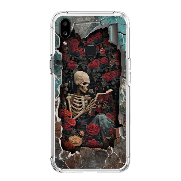 Custom Personalized Bookish Skeleton Phone Case - Reading Book Lover Gift Idea - Case For iPhone/ Samsung