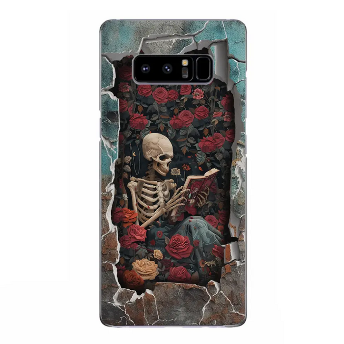 Custom Personalized Bookish Skeleton Phone Case - Reading Book Lover Gift Idea - Case For iPhone/ Samsung