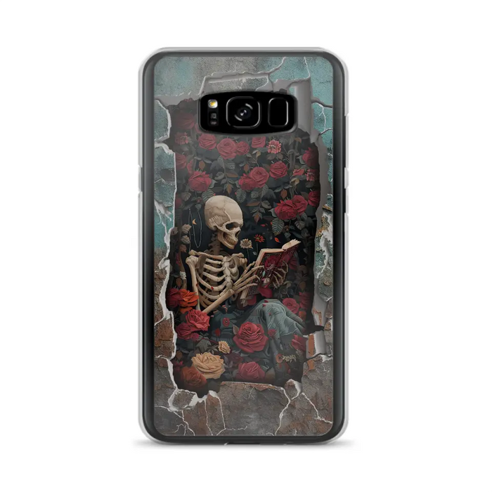 Custom Personalized Bookish Skeleton Phone Case - Reading Book Lover Gift Idea - Case For iPhone/ Samsung