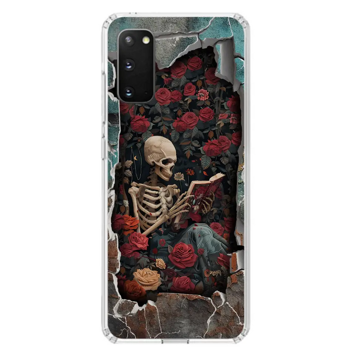 Custom Personalized Bookish Skeleton Phone Case - Reading Book Lover Gift Idea - Case For iPhone/ Samsung