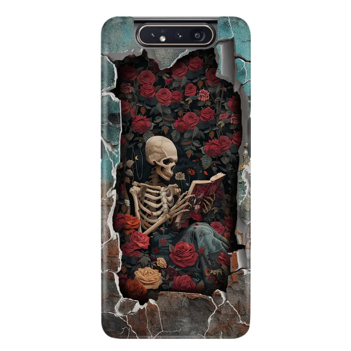 Custom Personalized Bookish Skeleton Phone Case - Reading Book Lover Gift Idea - Case For iPhone/ Samsung