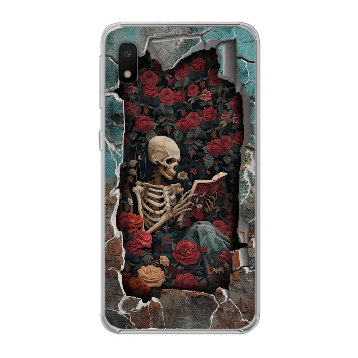 Custom Personalized Bookish Skeleton Phone Case - Reading Book Lover Gift Idea - Case For iPhone/ Samsung