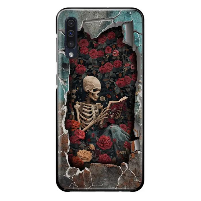 Custom Personalized Bookish Skeleton Phone Case - Reading Book Lover Gift Idea - Case For iPhone/ Samsung