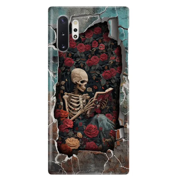 Custom Personalized Bookish Skeleton Phone Case - Reading Book Lover Gift Idea - Case For iPhone/ Samsung