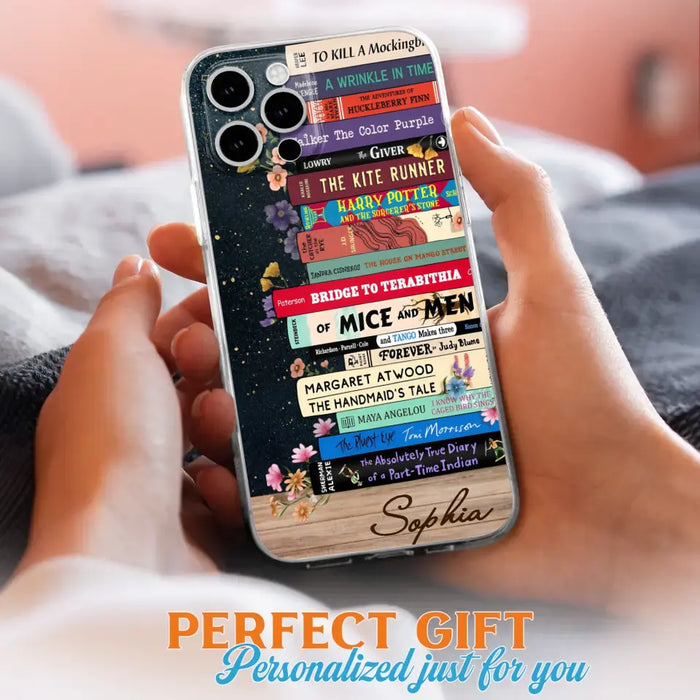 Custom Personalized Books Phone Case - Reading Book Lover Gift Idea - Case For iPhone/ Samsung