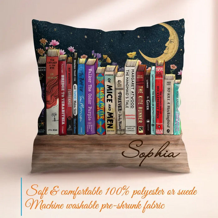 Custom Personalized Reading Book Pillow Cover - Gift Idea For Book Lover