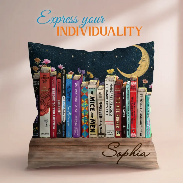 Custom Personalized Reading Book Pillow Cover - Gift Idea For Book Lover