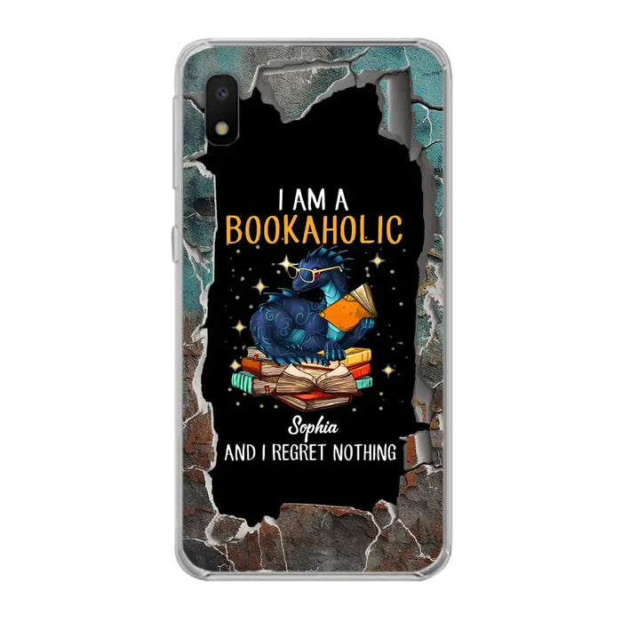 Custom Personalized Reading Book Phone Case - Gift Idea For Book Lovers - I Am A Bookaholic And I Regret Nothing - Case For iPhone/ Samsung