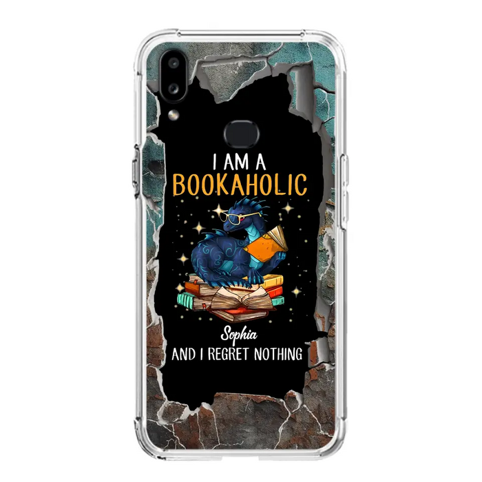 Custom Personalized Reading Book Phone Case - Gift Idea For Book Lovers - I Am A Bookaholic And I Regret Nothing - Case For iPhone/ Samsung