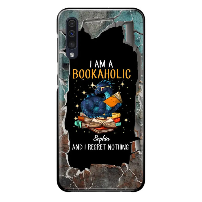 Custom Personalized Reading Book Phone Case - Gift Idea For Book Lovers - I Am A Bookaholic And I Regret Nothing - Case For iPhone/ Samsung