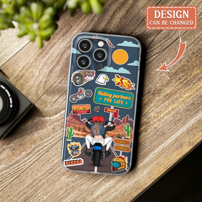 Custom Personalized Motorcycle Couple Phone Case - Gift Idea For Couple/ Husband & Wife/ Bikers - Case Xiaomi/ Oppo/ Huawei