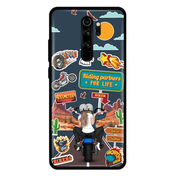 Custom Personalized Motorcycle Couple Phone Case - Gift Idea For Couple/ Husband & Wife/ Bikers - Case Xiaomi/ Oppo/ Huawei