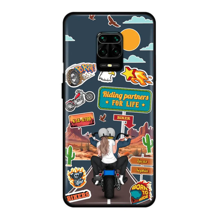 Custom Personalized Motorcycle Couple Phone Case - Gift Idea For Couple/ Husband & Wife/ Bikers - Case Xiaomi/ Oppo/ Huawei