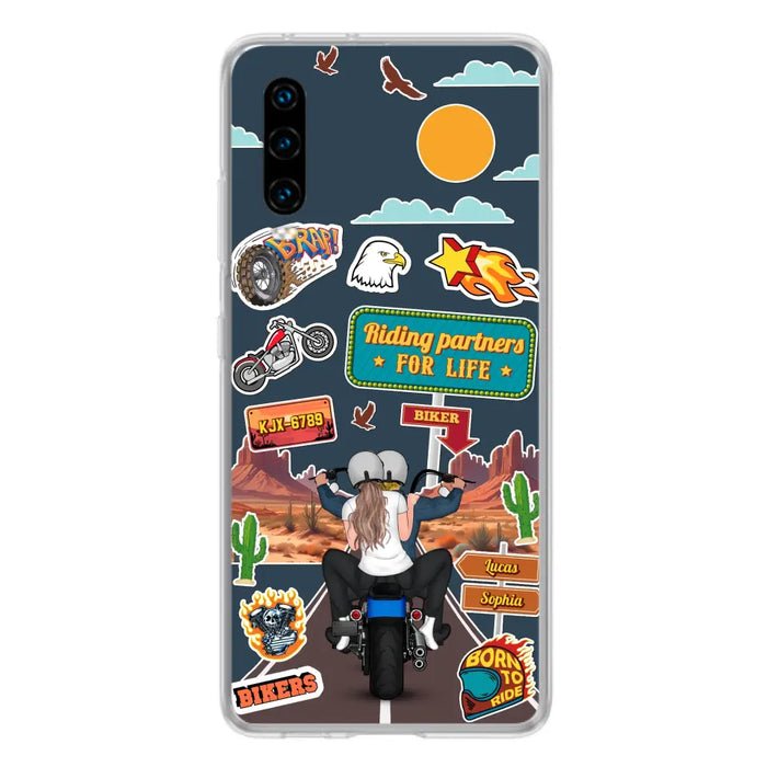 Custom Personalized Motorcycle Couple Phone Case - Gift Idea For Couple/ Husband & Wife/ Bikers - Case Xiaomi/ Oppo/ Huawei