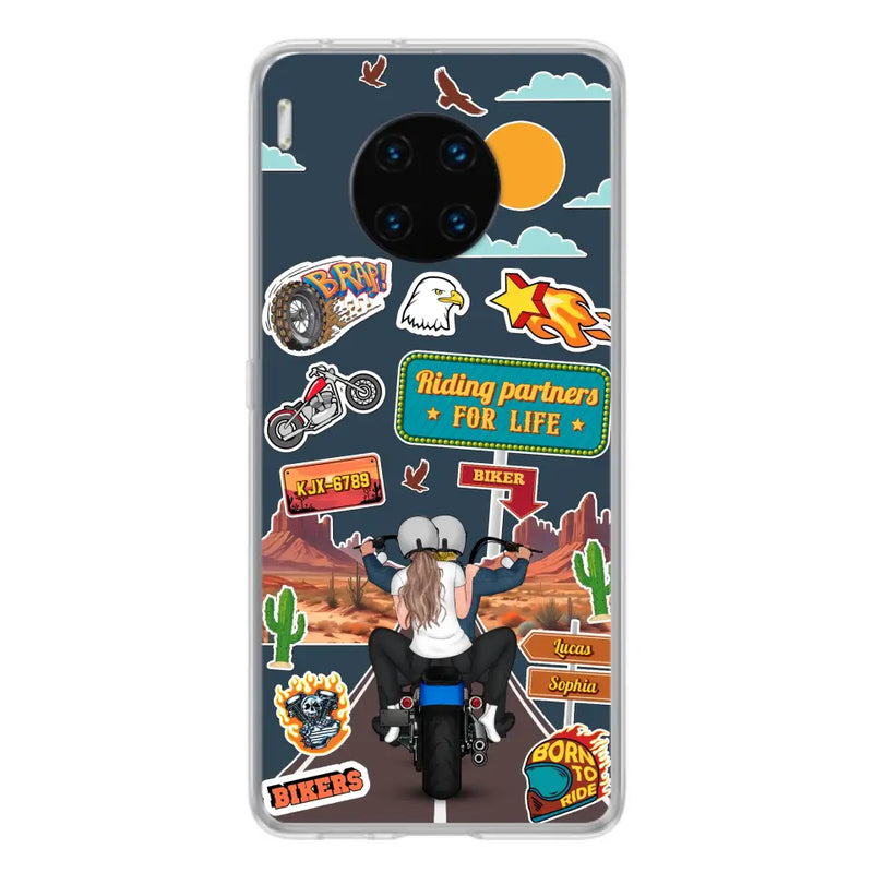 Custom Personalized Motorcycle Couple Phone Case - Gift Idea For Couple/ Husband & Wife/ Bikers - Case Xiaomi/ Oppo/ Huawei