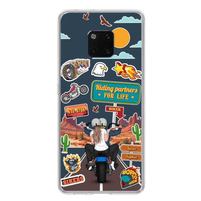 Custom Personalized Motorcycle Couple Phone Case - Gift Idea For Couple/ Husband & Wife/ Bikers - Case Xiaomi/ Oppo/ Huawei