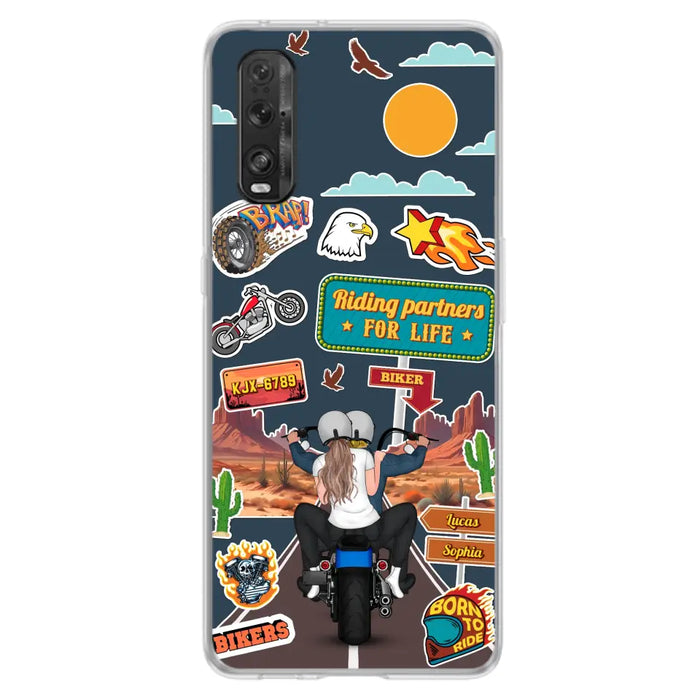 Custom Personalized Motorcycle Couple Phone Case - Gift Idea For Couple/ Husband & Wife/ Bikers - Case Xiaomi/ Oppo/ Huawei