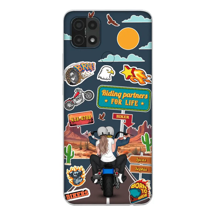 Custom Personalized Motorcycle Couple Phone Case - Gift Idea For Couple/ Husband & Wife/ Bikers - Case Xiaomi/ Oppo/ Huawei