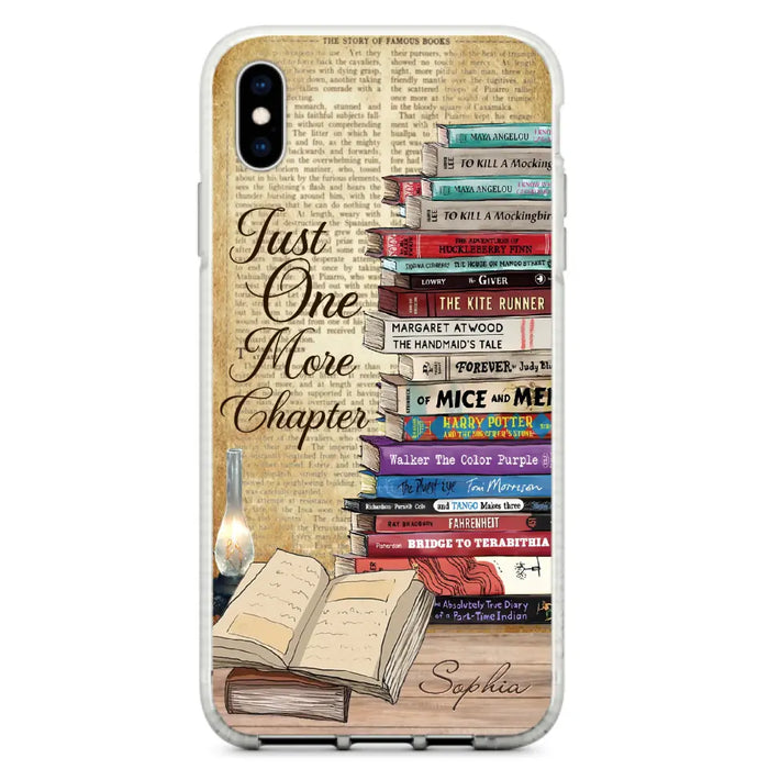 Custom Personalized Reading Book Phone Case - Gift Idea For Book Lovers - Just One More Chapter - Case For iPhone/ Samsung