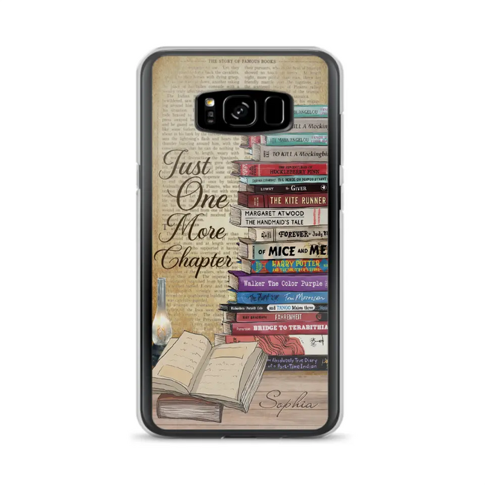 Custom Personalized Reading Book Phone Case - Gift Idea For Book Lovers - Just One More Chapter - Case For iPhone/ Samsung