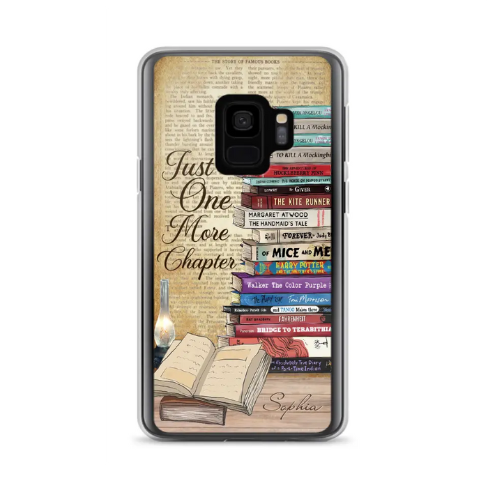 Custom Personalized Reading Book Phone Case - Gift Idea For Book Lovers - Just One More Chapter - Case For iPhone/ Samsung