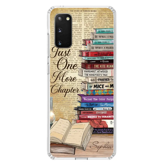 Custom Personalized Reading Book Phone Case - Gift Idea For Book Lovers - Just One More Chapter - Case For iPhone/ Samsung