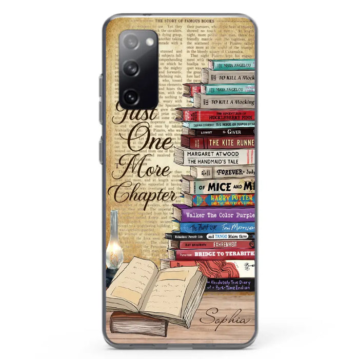 Custom Personalized Reading Book Phone Case - Gift Idea For Book Lovers - Just One More Chapter - Case For iPhone/ Samsung