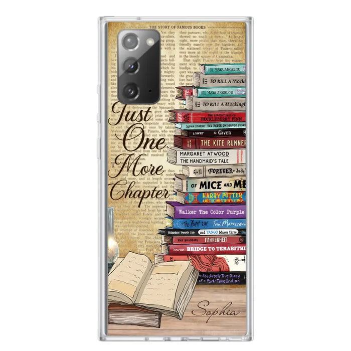 Custom Personalized Reading Book Phone Case - Gift Idea For Book Lovers - Just One More Chapter - Case For iPhone/ Samsung