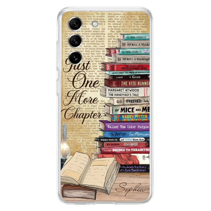 Custom Personalized Reading Book Phone Case - Gift Idea For Book Lovers - Just One More Chapter - Case For iPhone/ Samsung