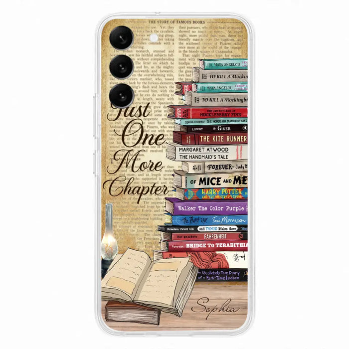 Custom Personalized Reading Book Phone Case - Gift Idea For Book Lovers - Just One More Chapter - Case For iPhone/ Samsung