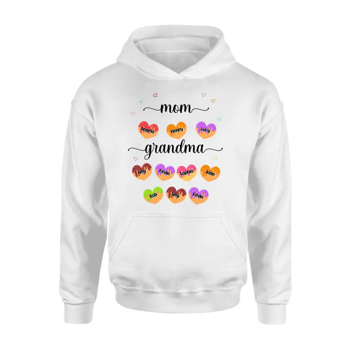 Personalized Grandma Shirt/ Hoodie - Gift Idea To Mom/Grandma with up to 5 Kids and 10 Grandkids