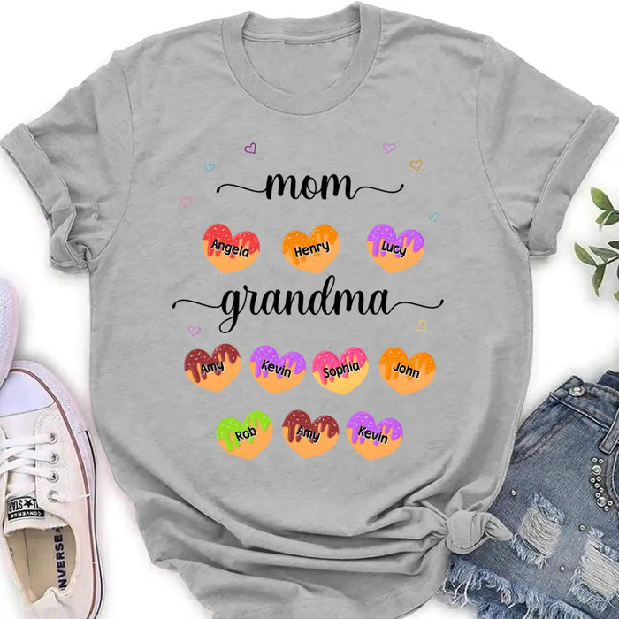 Personalized Grandma Shirt/ Hoodie - Gift Idea To Mom/Grandma with up to 5 Kids and 10 Grandkids
