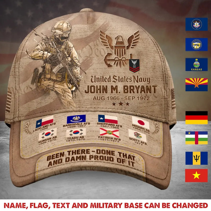 Personalized Veteran Army Baseball Cap - Gift Idea For Veteran - Been There Done That And Damn Proud Of It