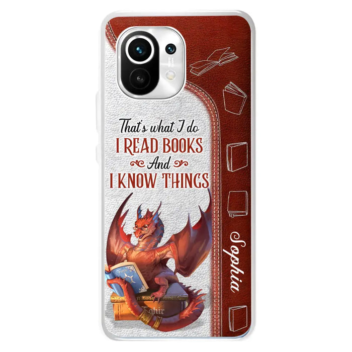 Custom Personalized Red Book Dragon Phone Case - Gift Idea For Book Lovers - That's What I Do I Read Books And I Know Things - Case For Xiaomi/ Oppo/ Huawei