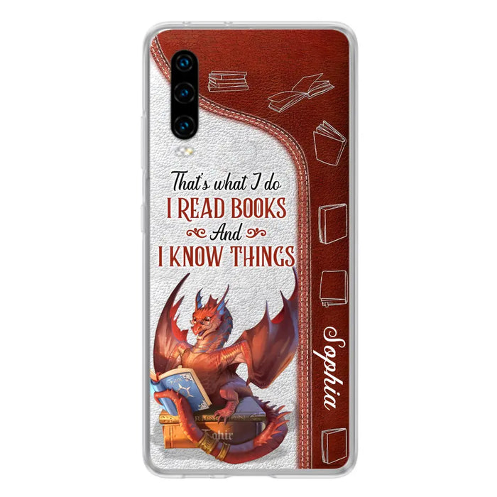 Custom Personalized Red Book Dragon Phone Case - Gift Idea For Book Lovers - That's What I Do I Read Books And I Know Things - Case For Xiaomi/ Oppo/ Huawei