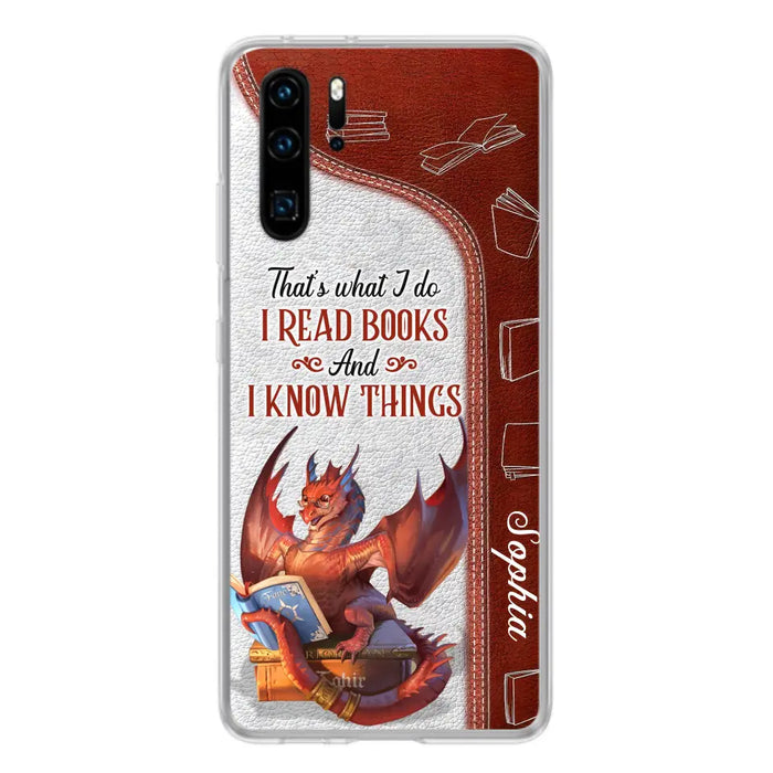 Custom Personalized Red Book Dragon Phone Case - Gift Idea For Book Lovers - That's What I Do I Read Books And I Know Things - Case For Xiaomi/ Oppo/ Huawei