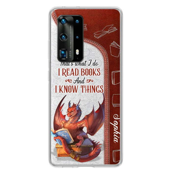 Custom Personalized Red Book Dragon Phone Case - Gift Idea For Book Lovers - That's What I Do I Read Books And I Know Things - Case For Xiaomi/ Oppo/ Huawei